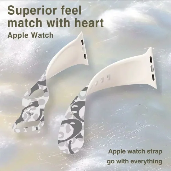 White Coach Silicone Apple Watch Band Fit 42/44/45/49mm Watch straps Modern Band - Picture 2 of 7